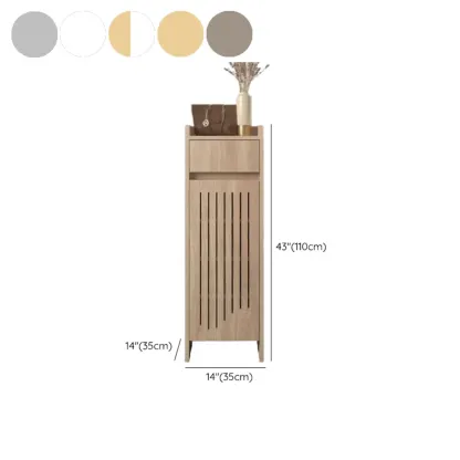 Modern Slim Wood Beige Entryway Shoe Cabinet #size