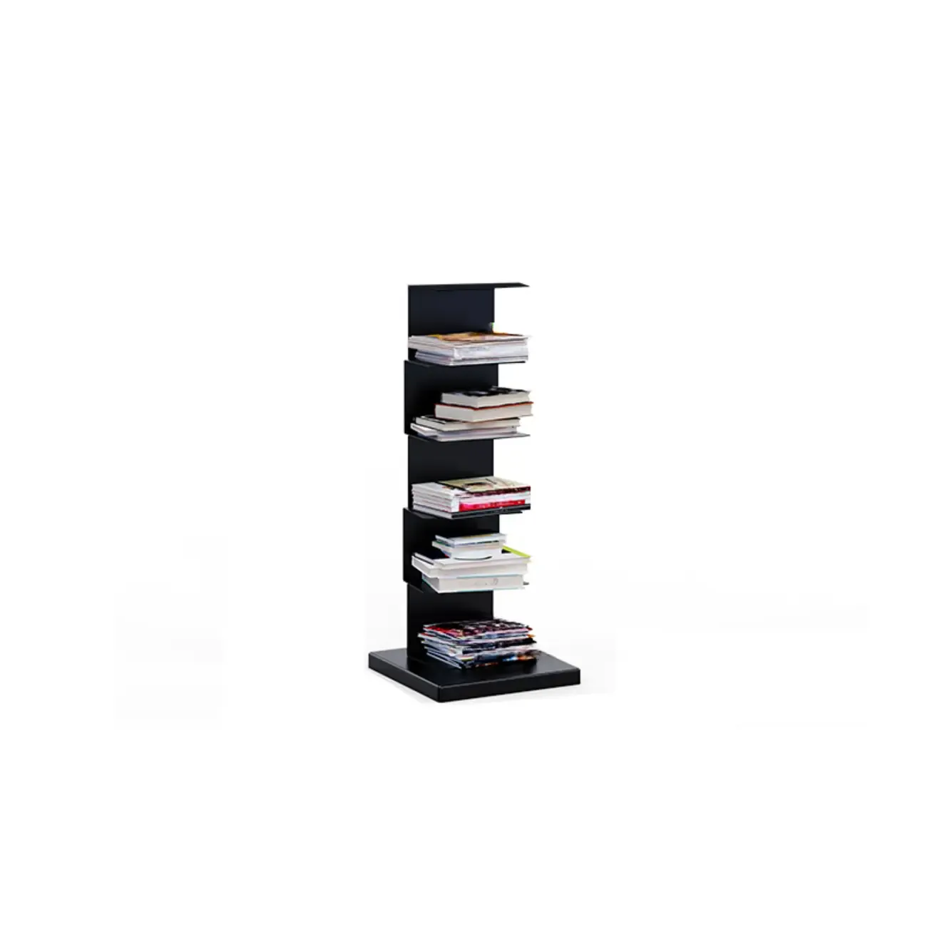 Simple Vertical Metal Rectangular Etagere Bookcase Image - 2