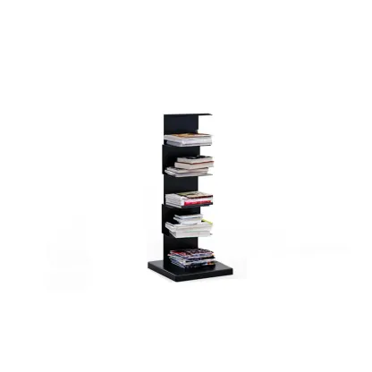 Simple Vertical Metal Rectangular Etagere Bookcase Image - 2