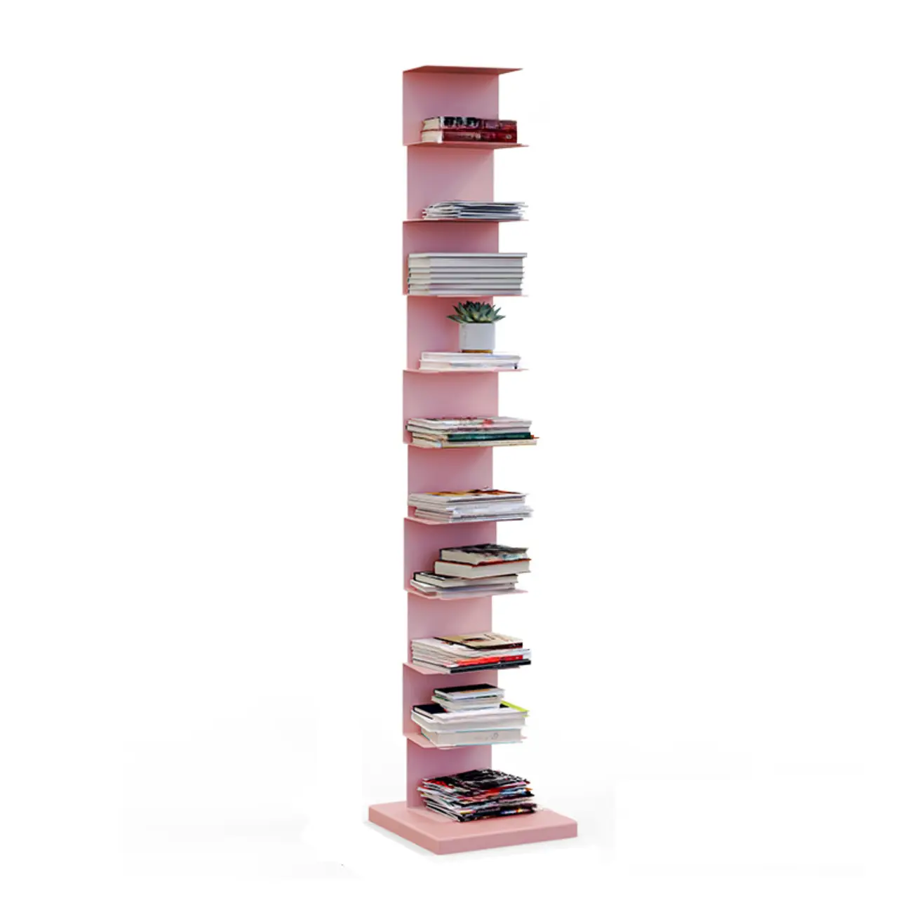 Simple Vertical Metal Rectangular Etagere Bookcase Image - 4 | homeyfad