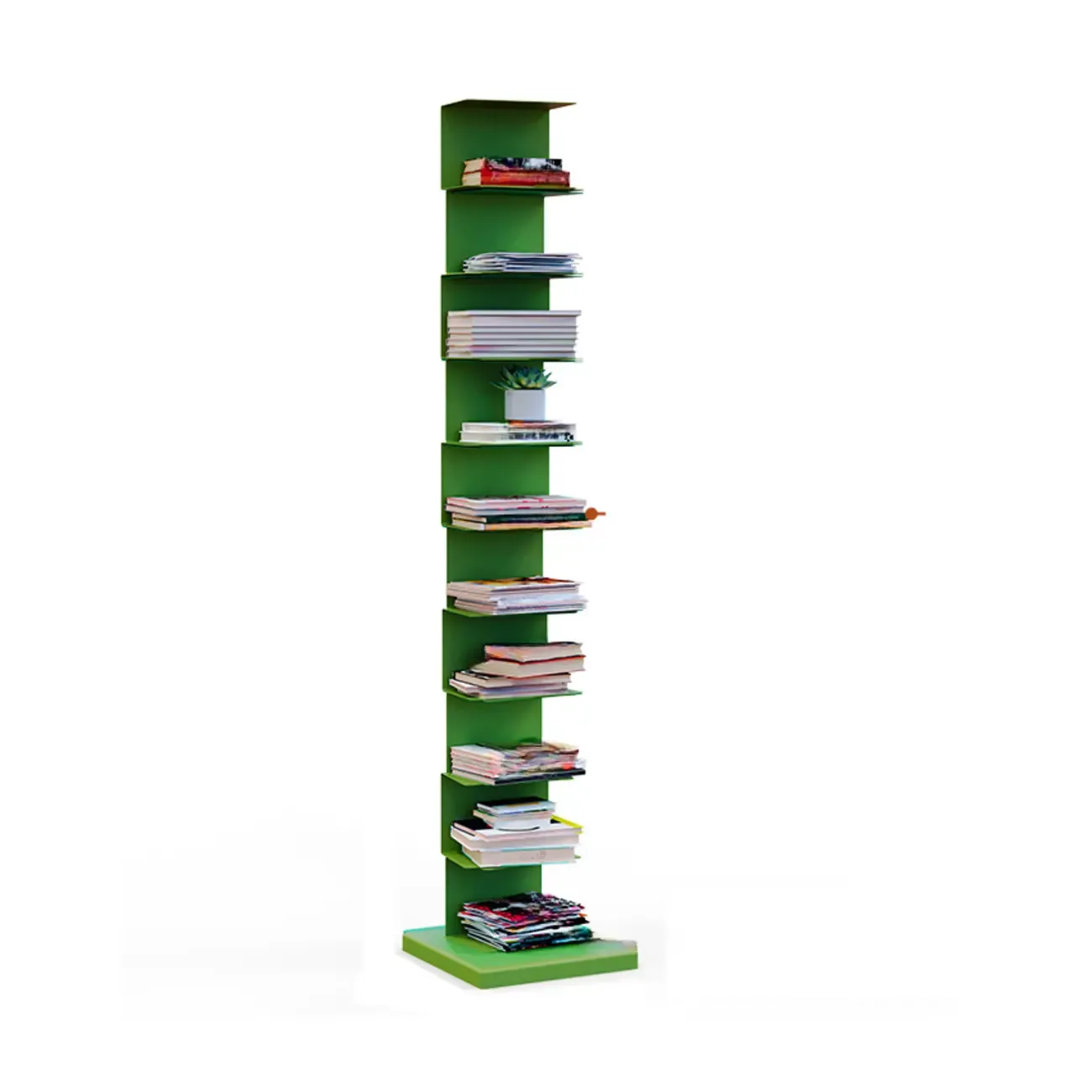 Simple Vertical Metal Rectangular Etagere Bookcase Image - 8