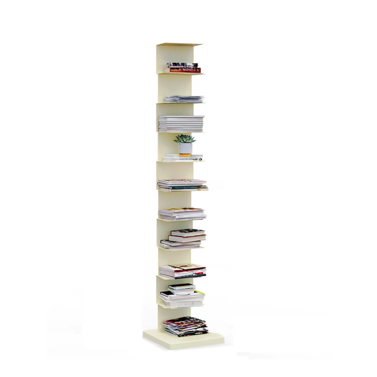 Simple Vertical Metal Rectangular Etagere Bookcase Image - 10 | homeyfad