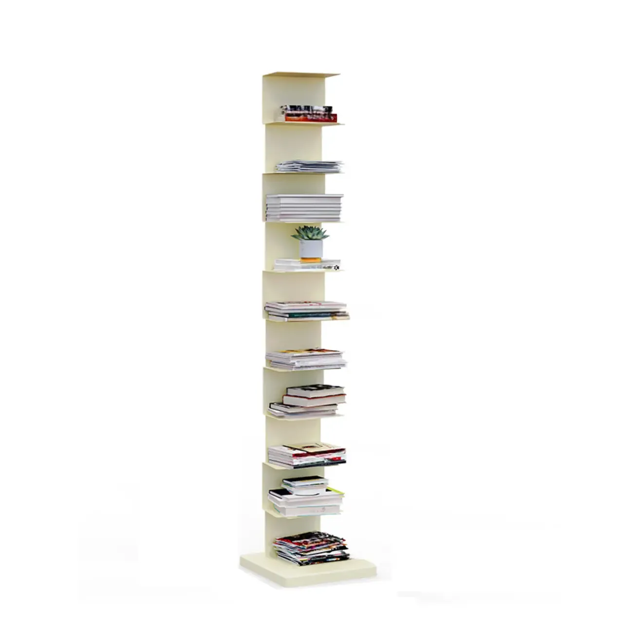 Simple Vertical Metal Rectangular Etagere Bookcase Image - 10