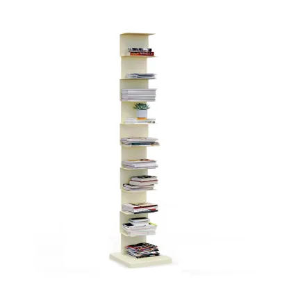 Simple Vertical Metal Rectangular Etagere Bookcase Image - 10