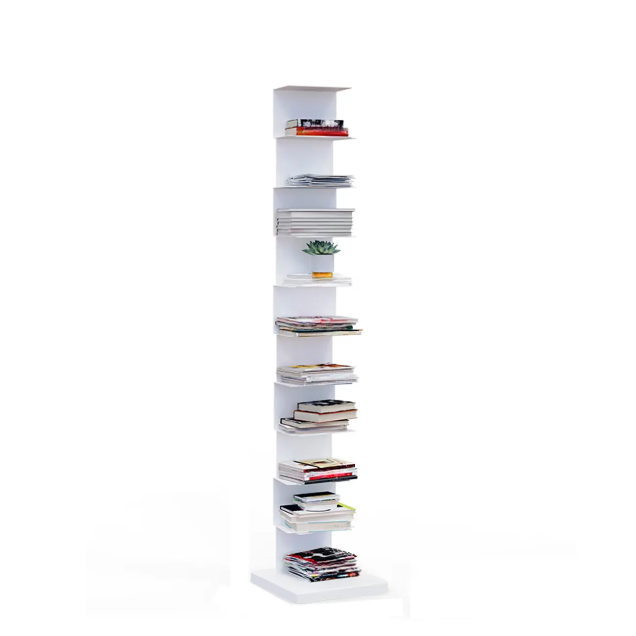 Simple Vertical Metal Rectangular Etagere Bookcase Image - 11 | homeyfad