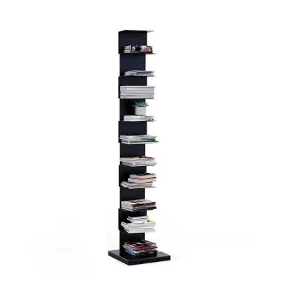 Simple Vertical Metal Rectangular Etagere Bookcase Image - 13