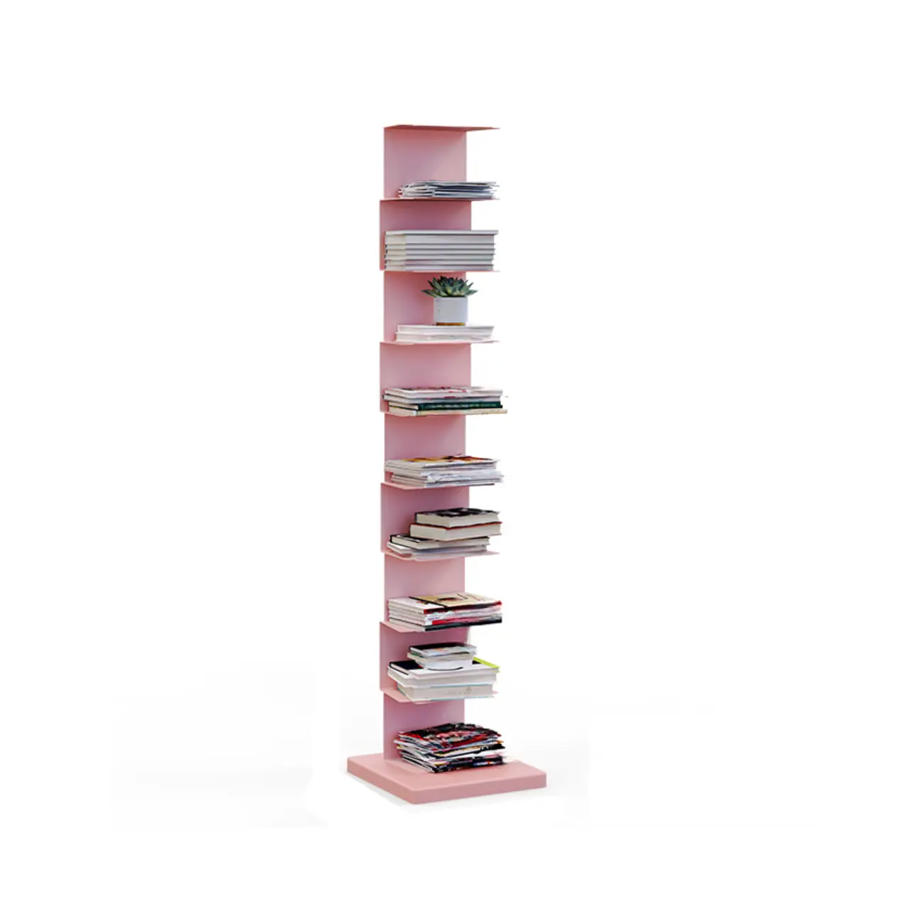 Simple Vertical Metal Rectangular Etagere Bookcase Image - 14 | homeyfad