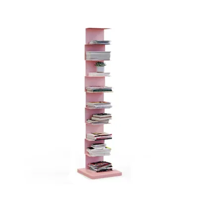 Simple Vertical Metal Rectangular Etagere Bookcase Image - 14