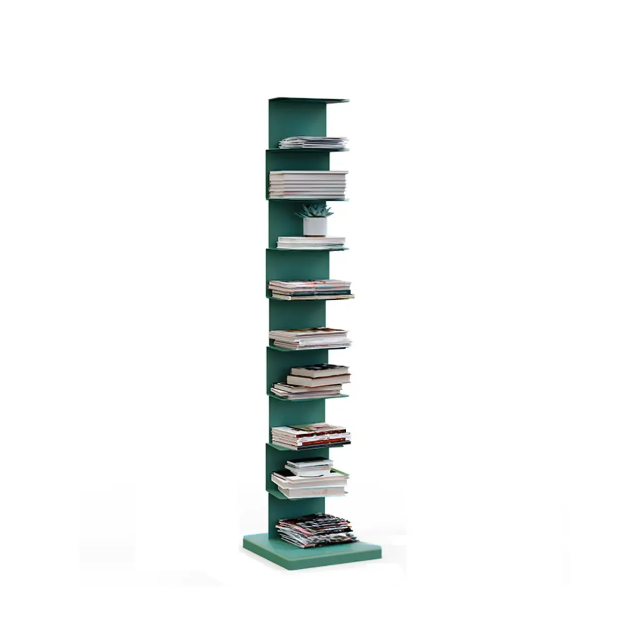 Simple Vertical Metal Rectangular Etagere Bookcase Image - 15