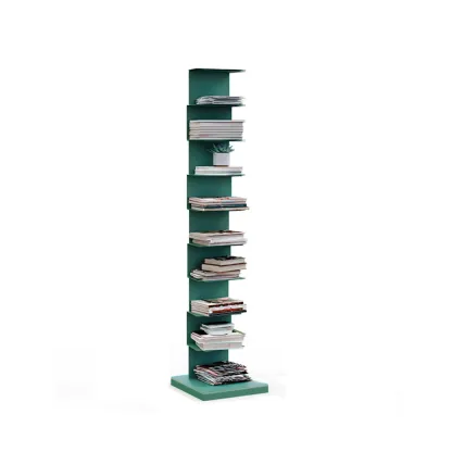 Simple Vertical Metal Rectangular Etagere Bookcase Image - 15