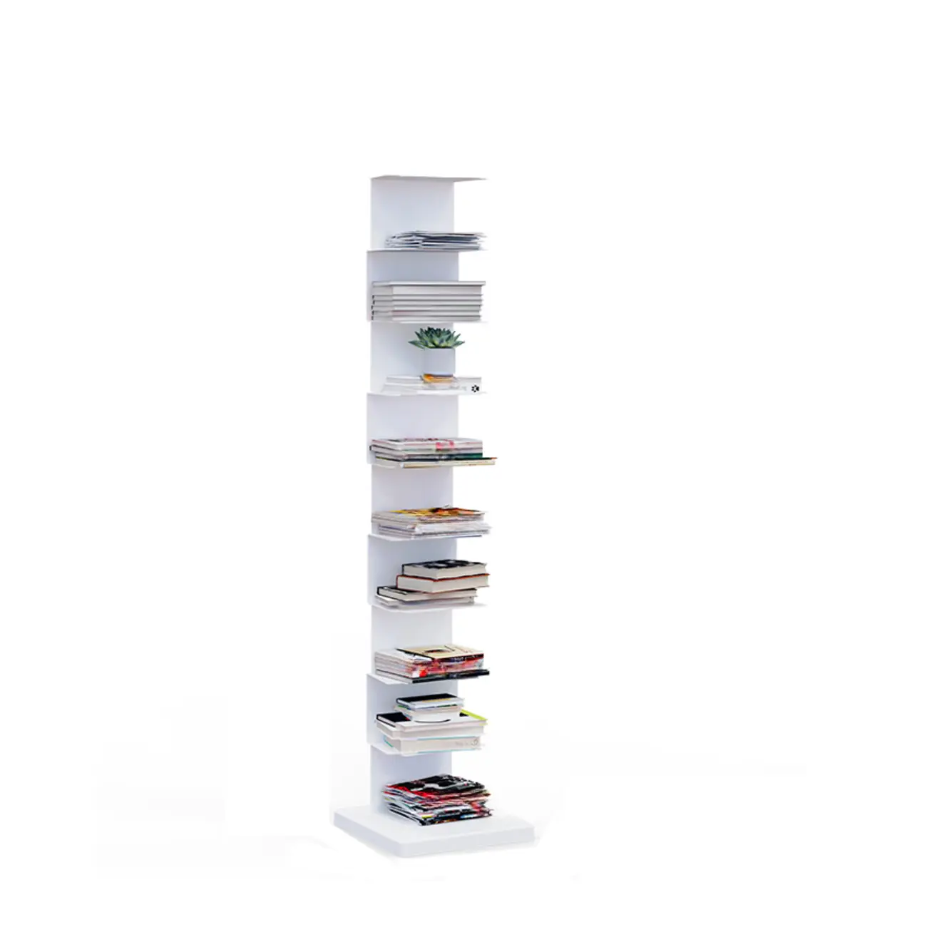 Simple Vertical Metal Rectangular Etagere Bookcase Image - 18 | homeyfad