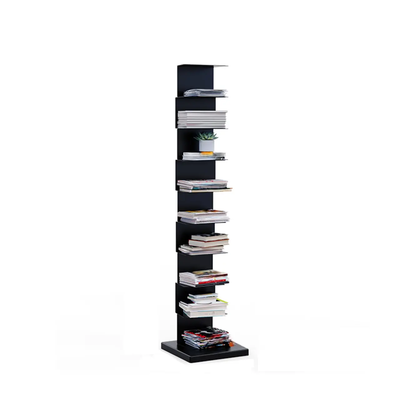 Simple Vertical Metal Rectangular Etagere Bookcase Image - 19 | homeyfad