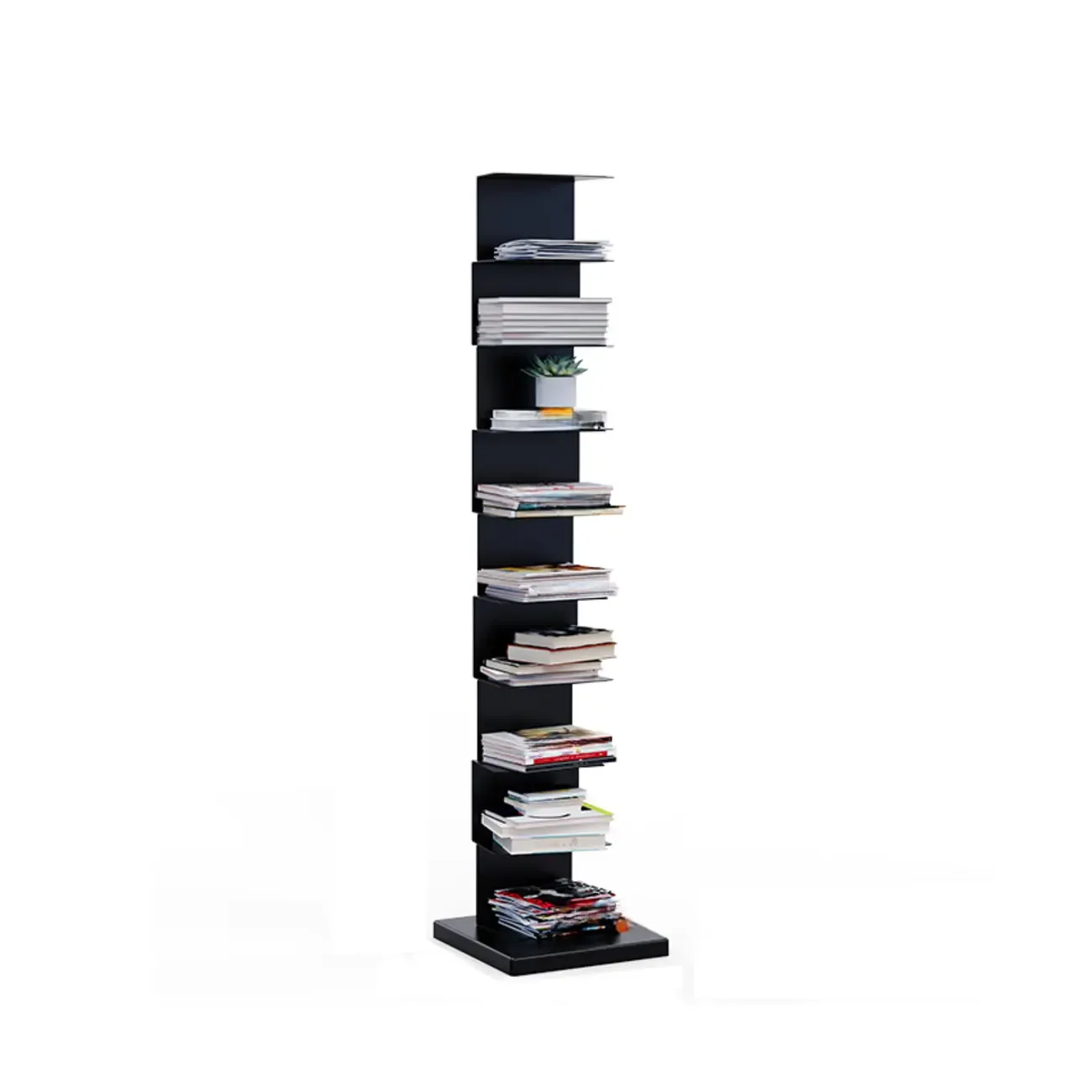 Simple Vertical Metal Rectangular Etagere Bookcase Image - 19
