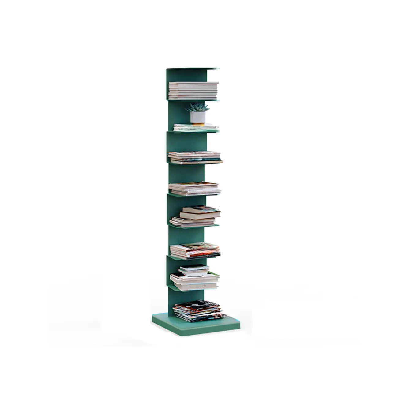 Simple Vertical Metal Rectangular Etagere Bookcase Image - 21 | homeyfad