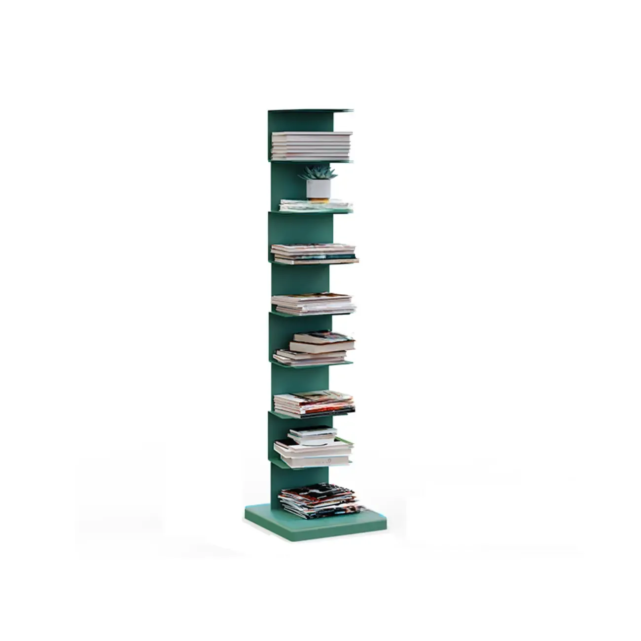 Simple Vertical Metal Rectangular Etagere Bookcase Image - 21