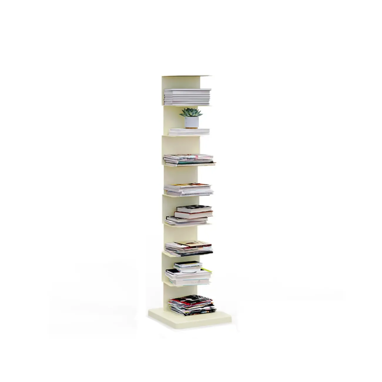 Simple Vertical Metal Rectangular Etagere Bookcase Image - 23
