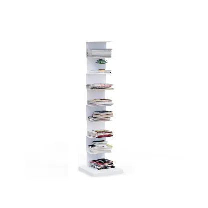 Simple Vertical Metal Rectangular Etagere Bookcase Image - 24