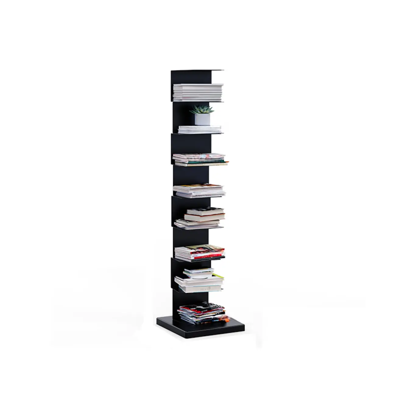 Simple Vertical Metal Rectangular Etagere Bookcase Image - 25 | homeyfad