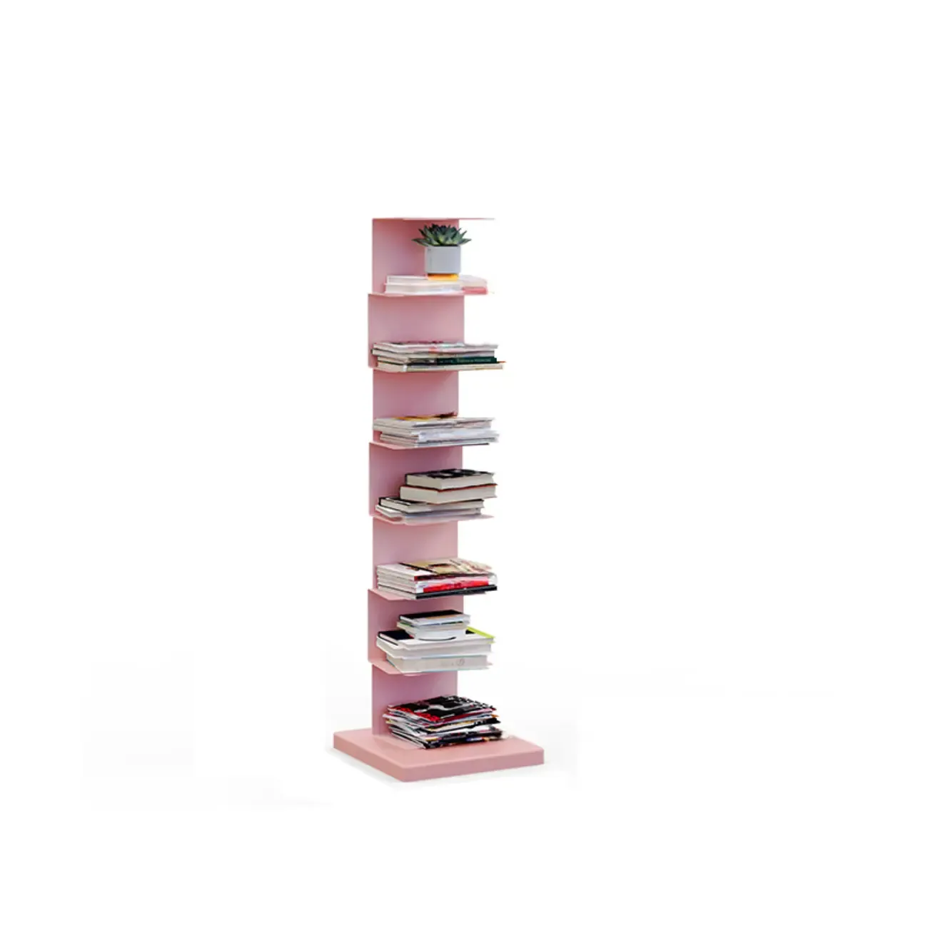 Simple Vertical Metal Rectangular Etagere Bookcase Image - 26
