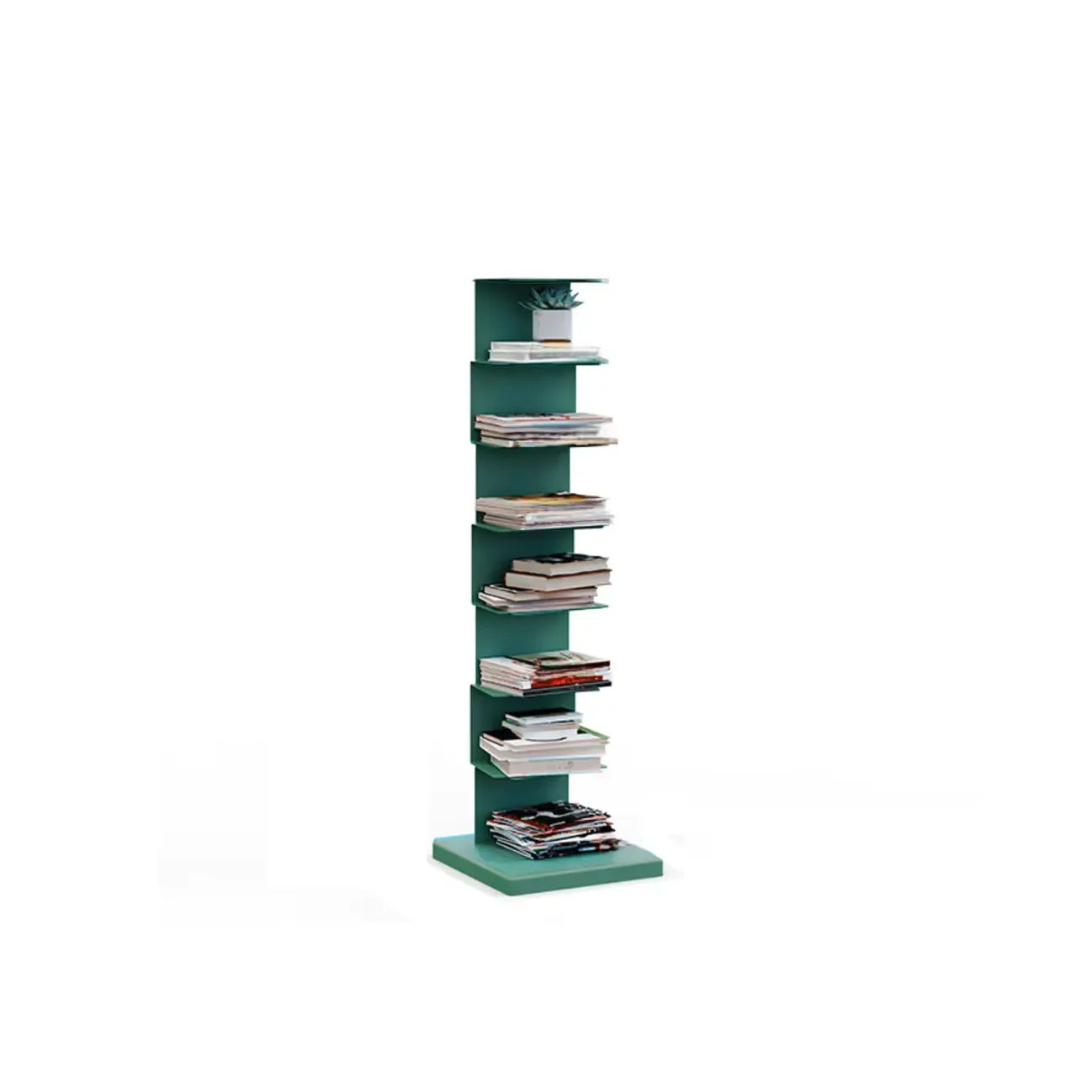 Simple Vertical Metal Rectangular Etagere Bookcase Image - 27