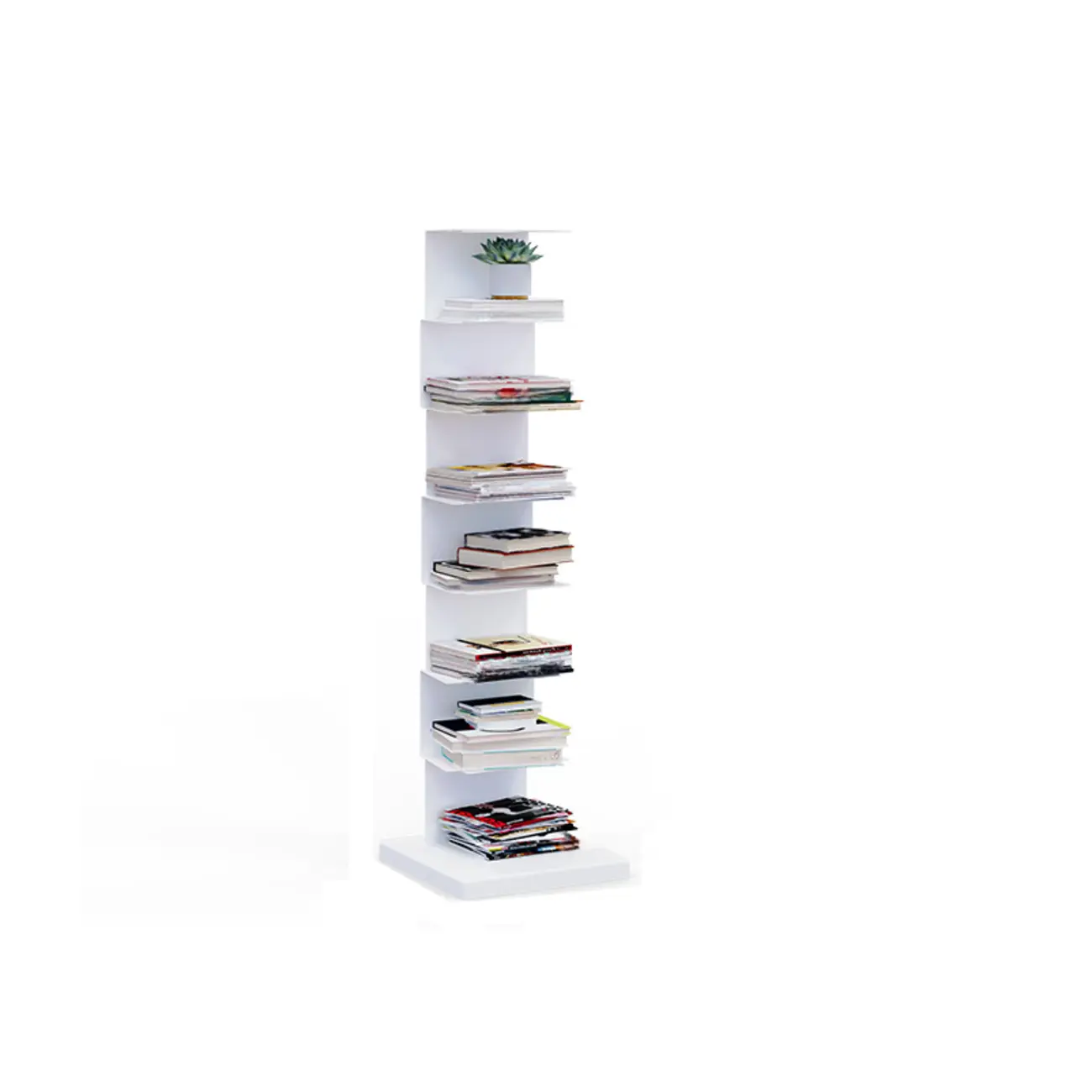 Simple Vertical Metal Rectangular Etagere Bookcase Image - 30 | homeyfad