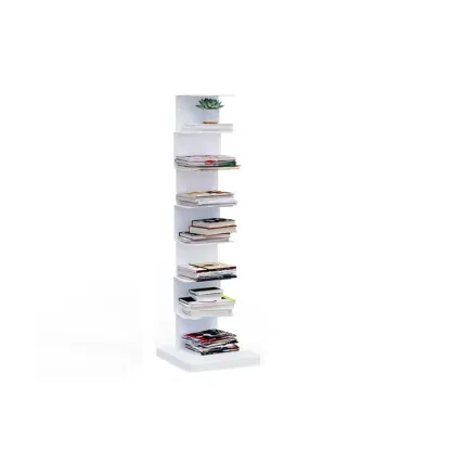 Simple Vertical Metal Rectangular Etagere Bookcase Image - 30