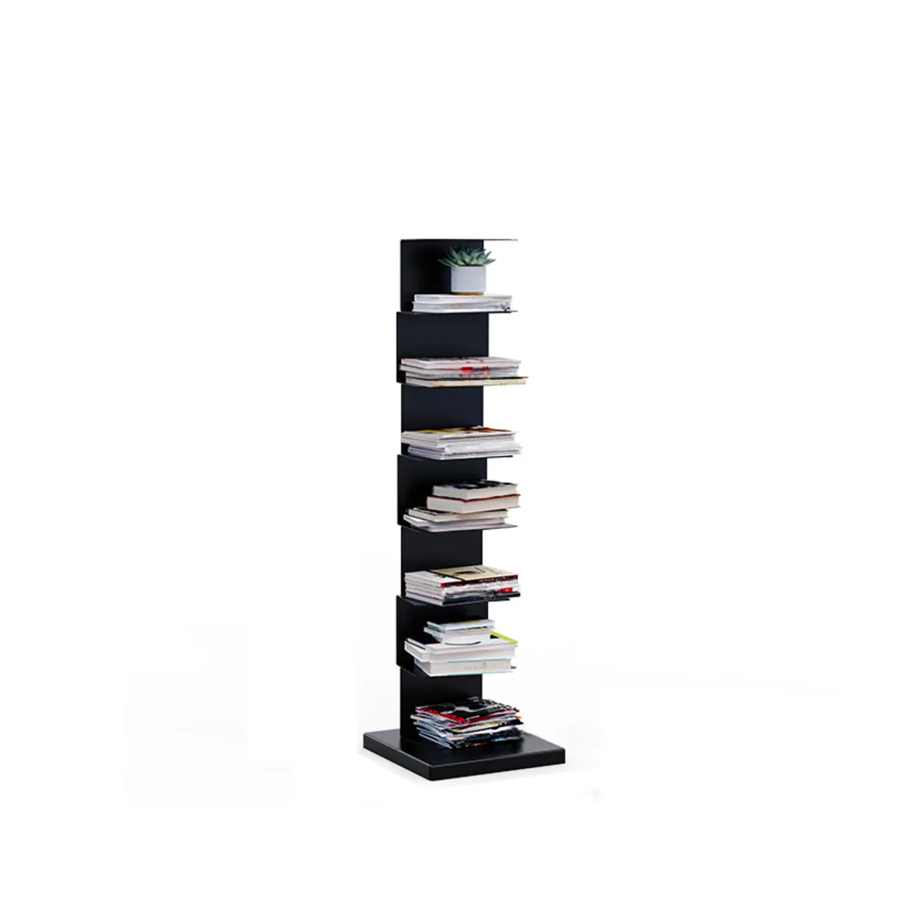 Simple Vertical Metal Rectangular Etagere Bookcase Image - 31 | homeyfad