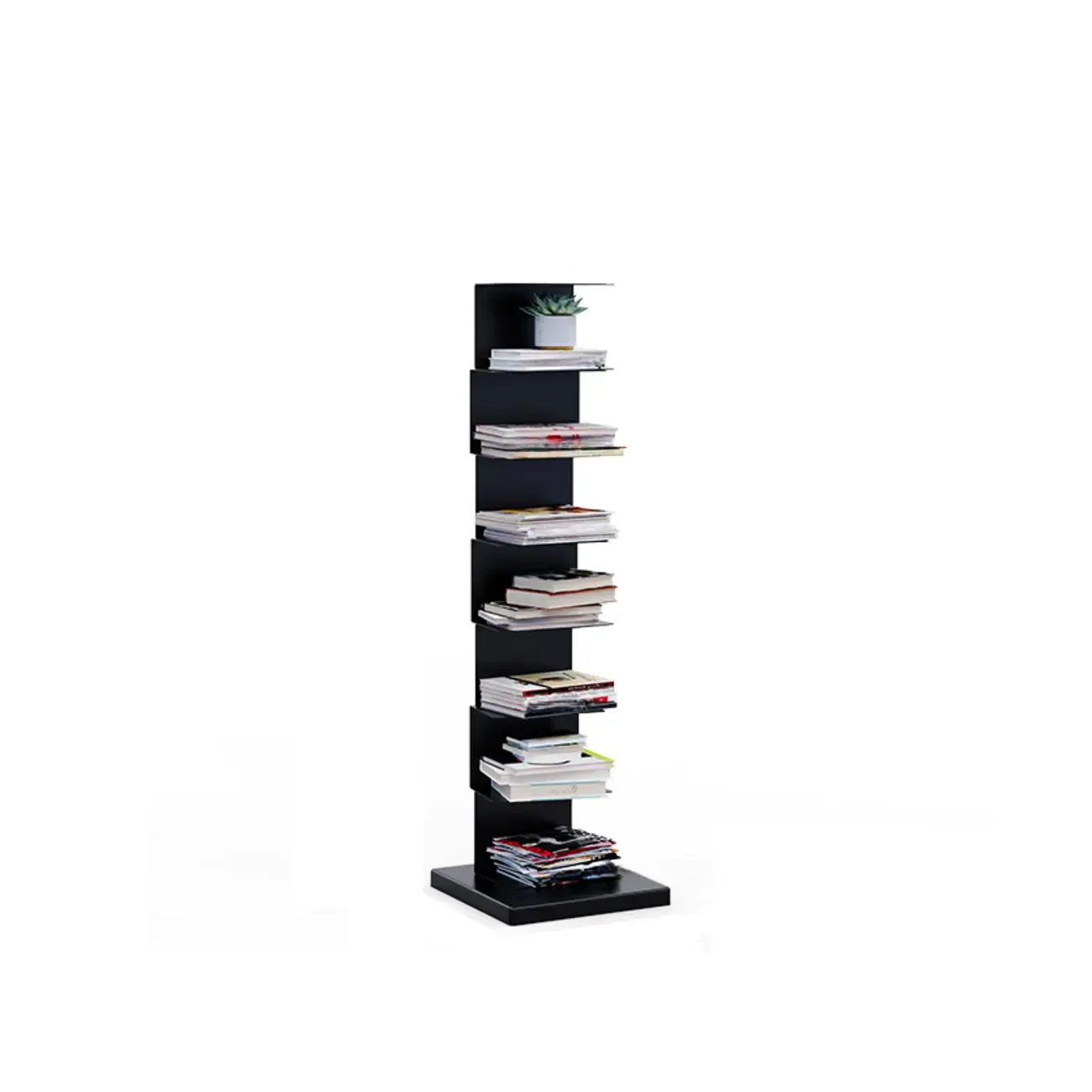 Simple Vertical Metal Rectangular Etagere Bookcase Image - 31