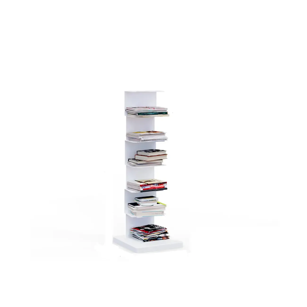 Simple Vertical Metal Rectangular Etagere Bookcase Image - 36