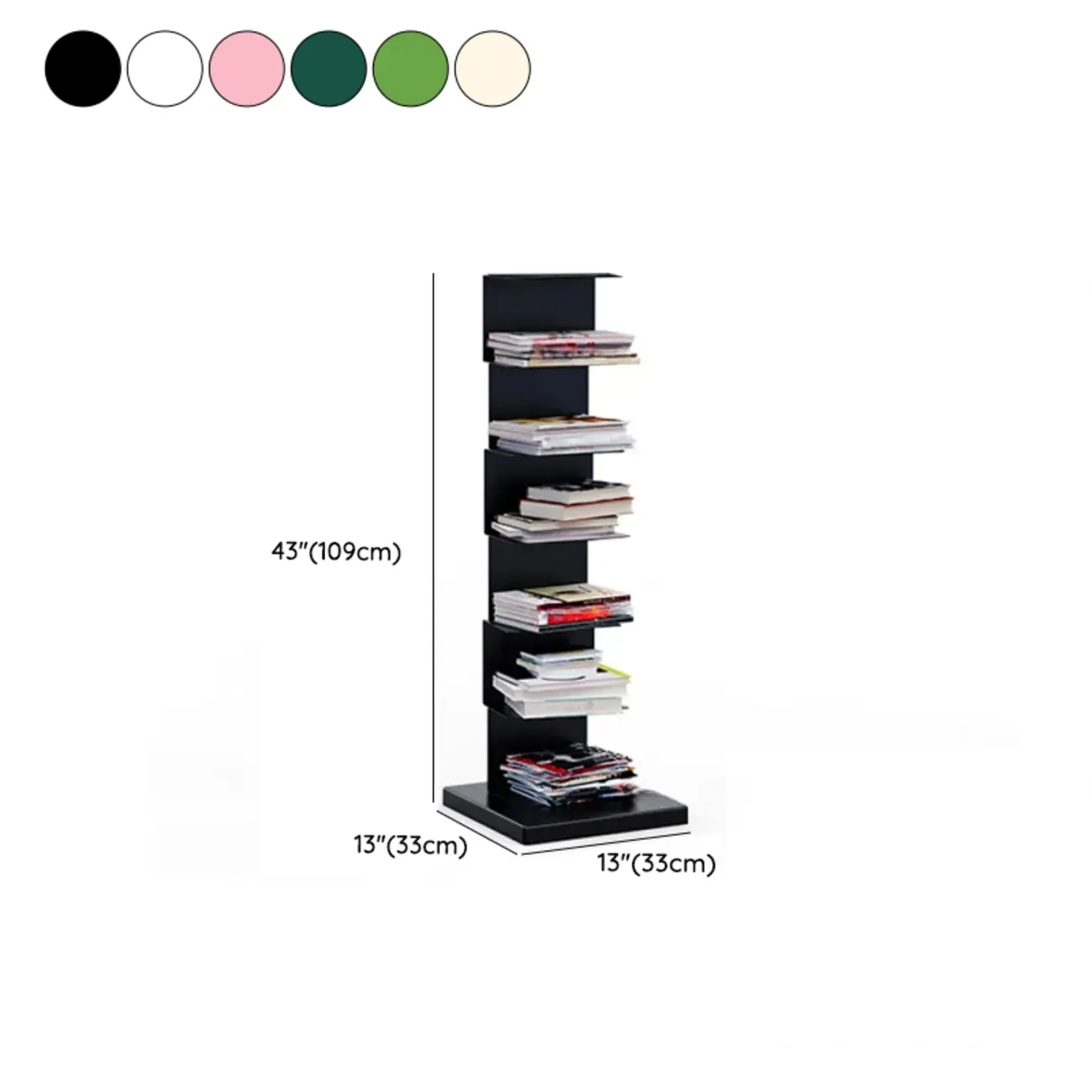 Simple Vertical Metal Rectangular Etagere Bookcase Image - 44 | homeyfad