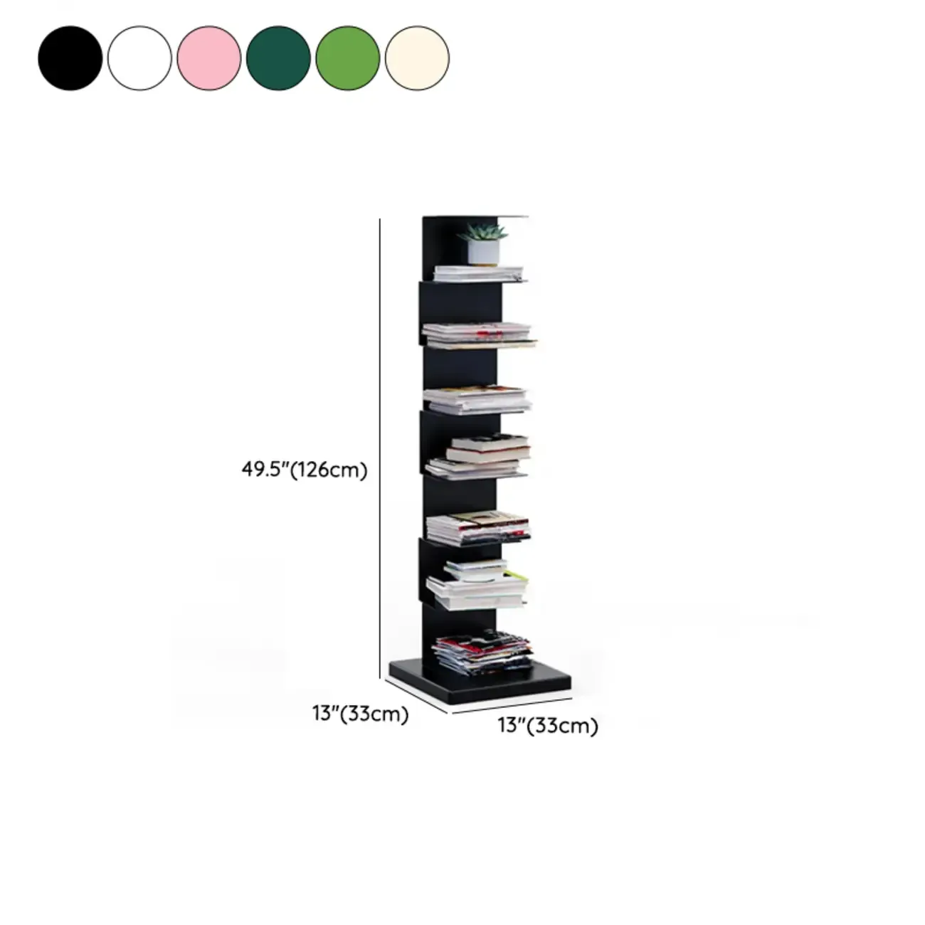 Simple Vertical Metal Rectangular Etagere Bookcase Image - 45
