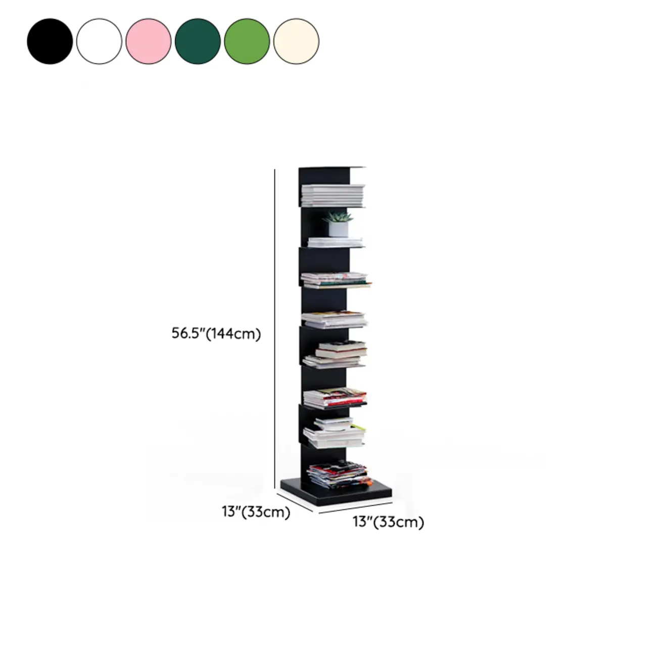 Simple Vertical Metal Rectangular Etagere Bookcase Image - 46 | homeyfad