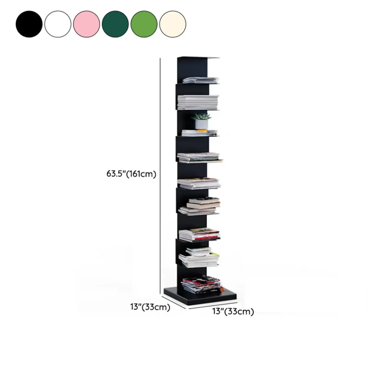 Simple Vertical Metal Rectangular Etagere Bookcase Image - 47