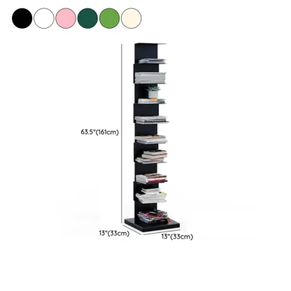 Simple Vertical Metal Rectangular Etagere Bookcase Image - 47