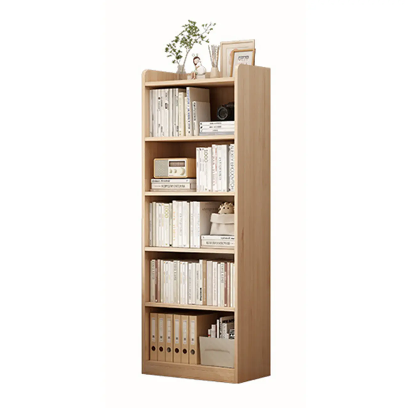 Natural Pine Vertical 6-Tier Barrister Closed Back Bookcase Image - 6 | homeyfad