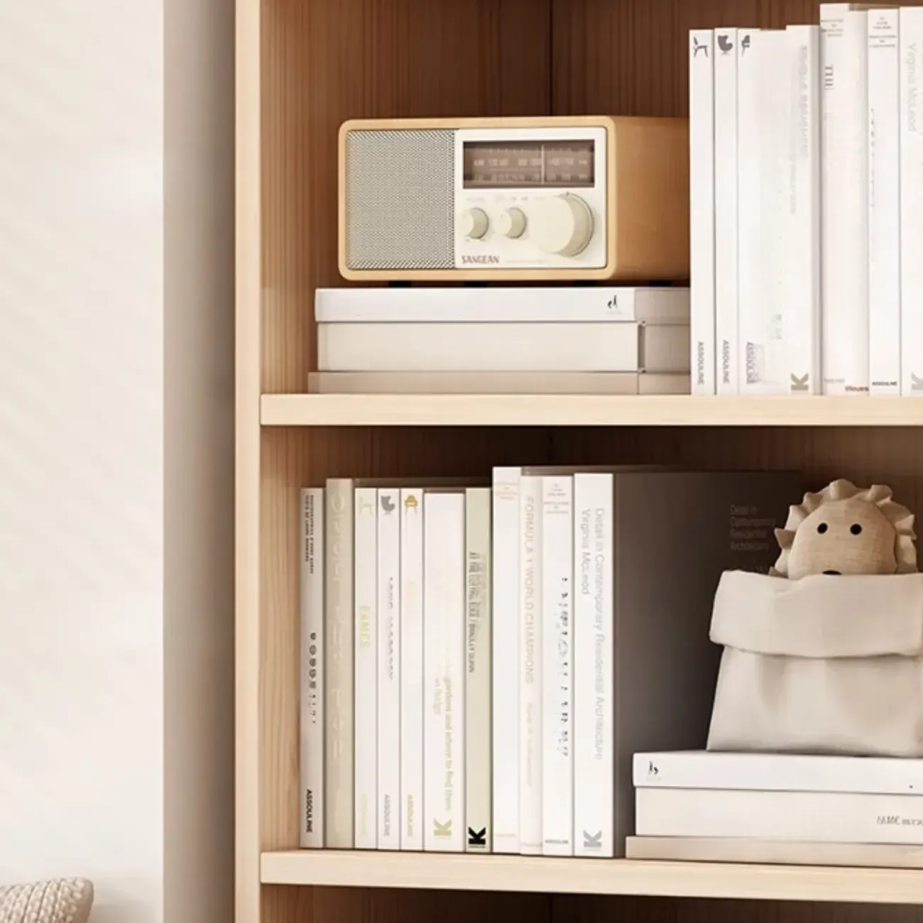 Natural Pine Vertical 6-Tier Barrister Closed Back Bookcase Image - 11