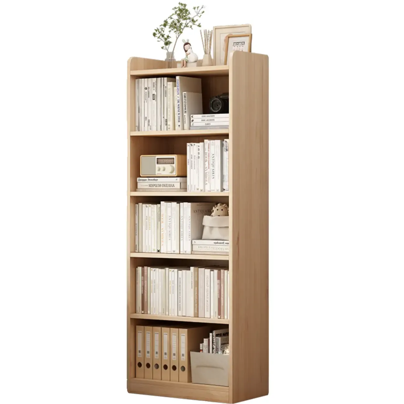 Natural Pine Vertical 6-Tier Barrister Closed Back Bookcase Image - 14