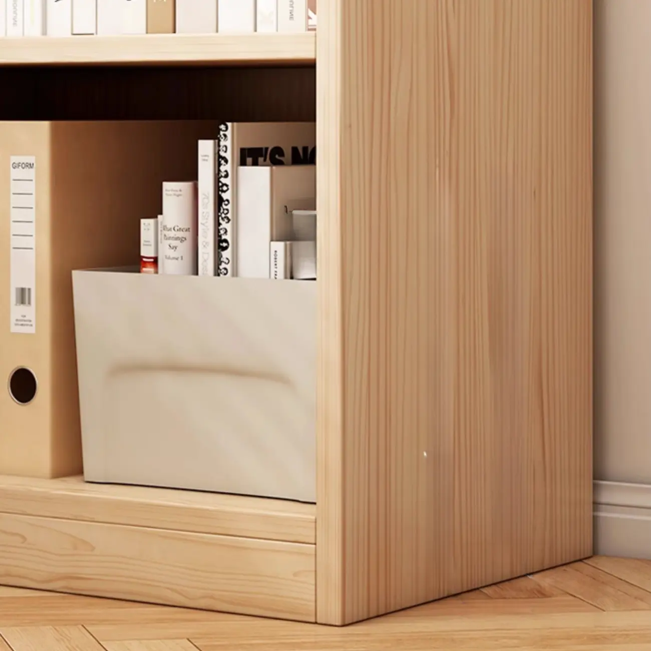 Natural Pine Vertical 6-Tier Barrister Closed Back Bookcase Image - 16 | homeyfad