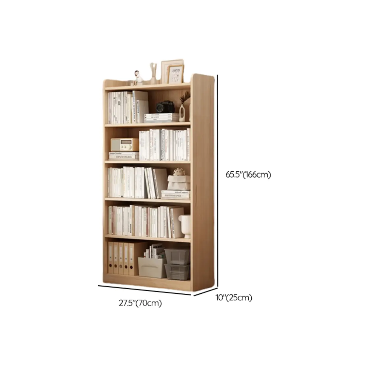 Natural Pine Vertical 6-Tier Barrister Closed Back Bookcase #size | homeyfad
