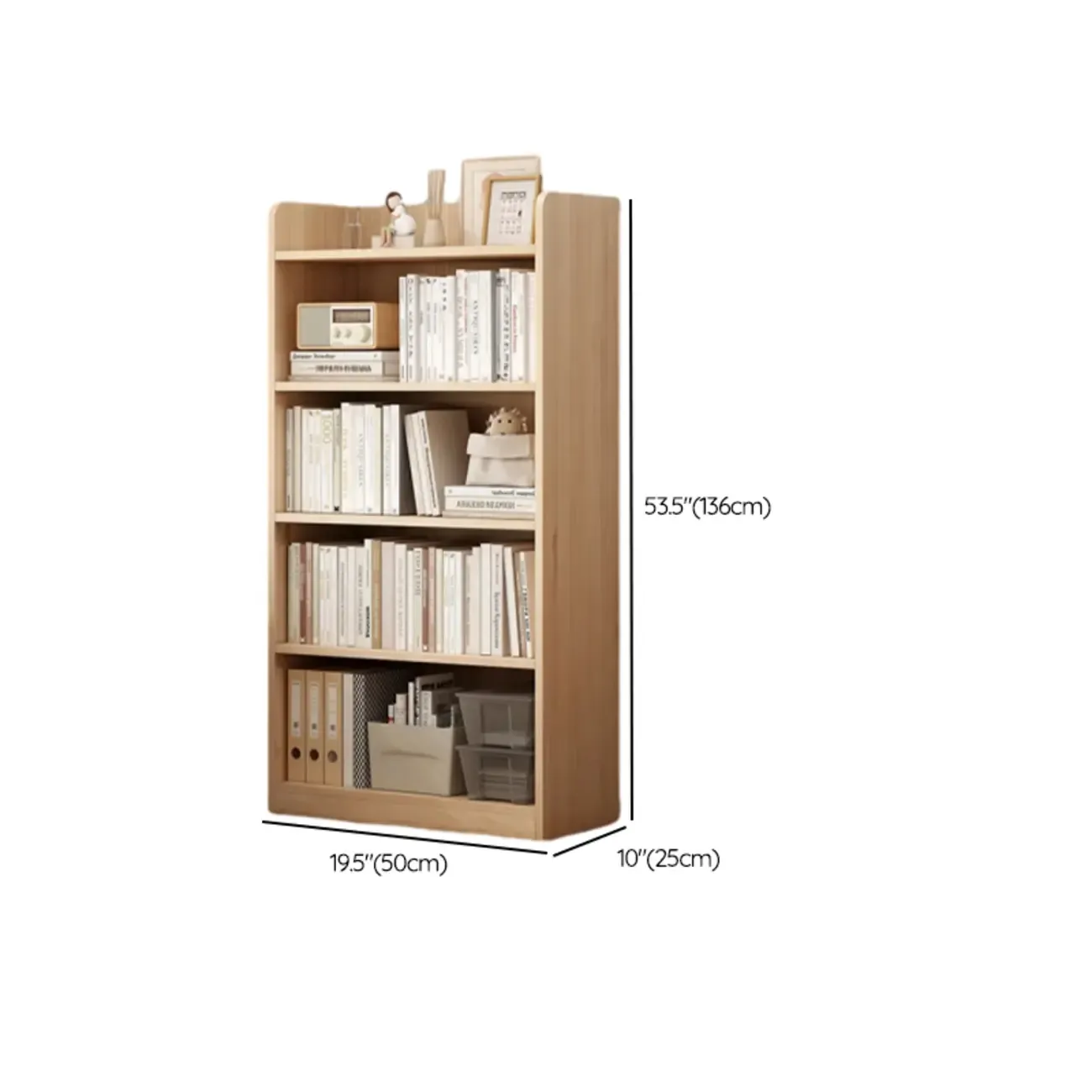 Natural Pine Vertical 6-Tier Barrister Closed Back Bookcase Image - 20
