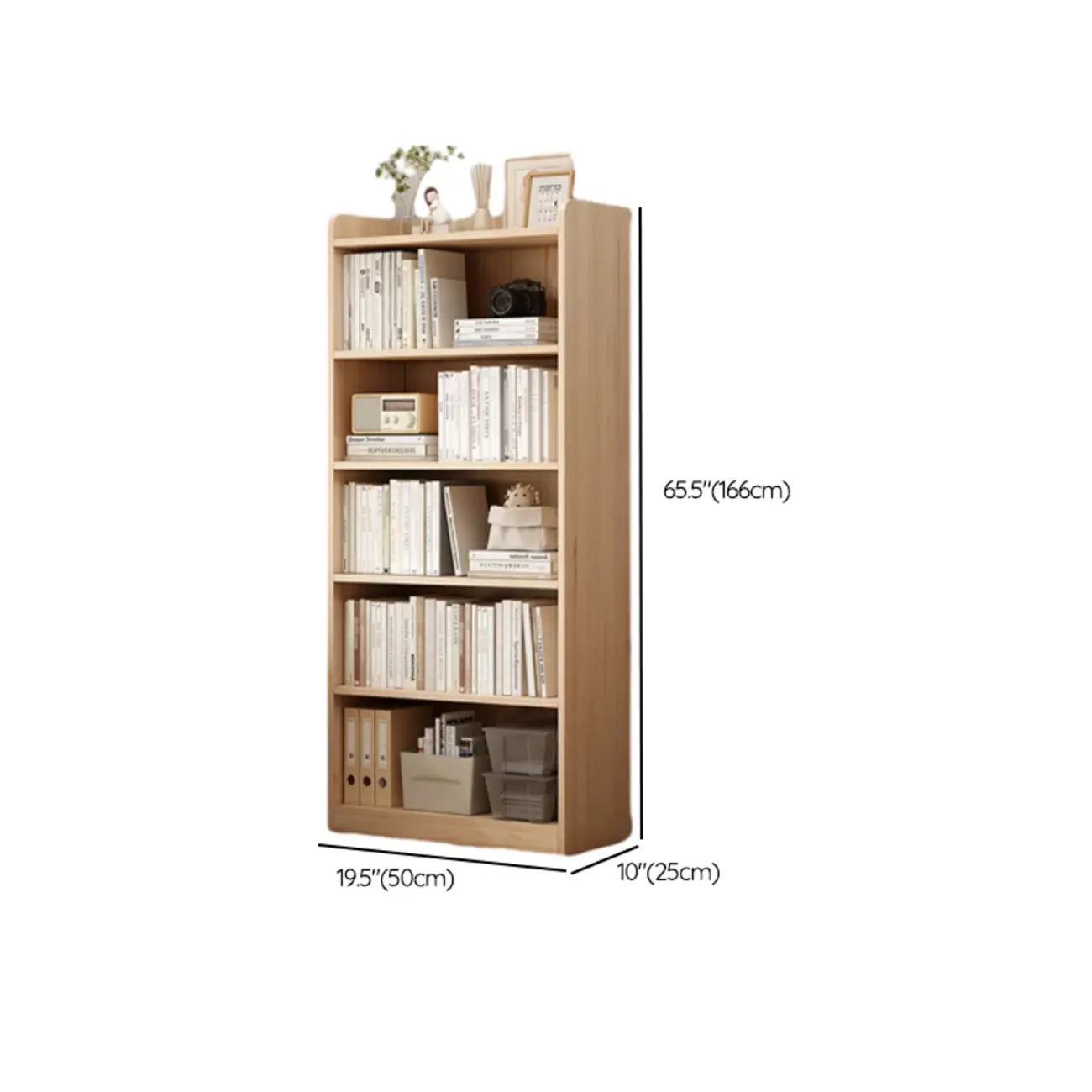 Natural Pine Vertical 6-Tier Barrister Closed Back Bookcase Image - 21 | homeyfad
