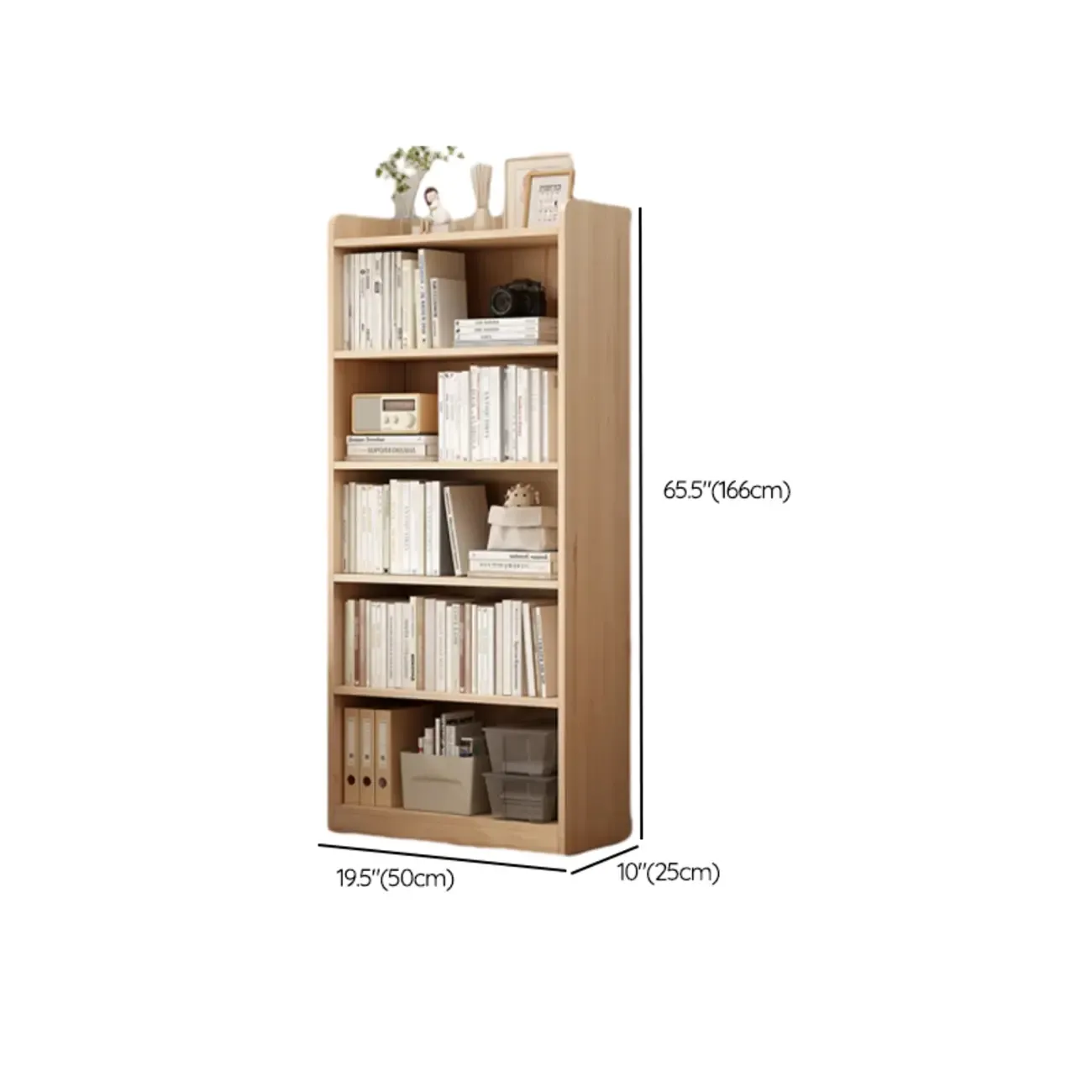Natural Pine Vertical 6-Tier Barrister Closed Back Bookcase Image - 21