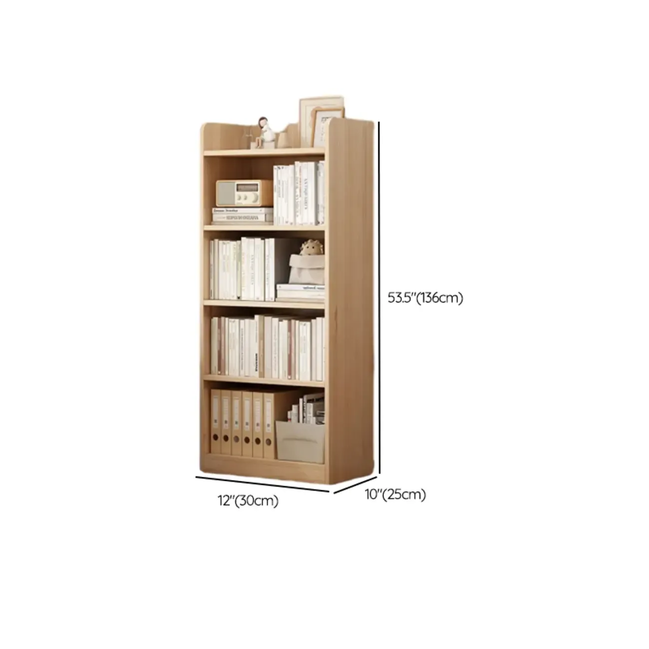 Natural Pine Vertical 6-Tier Barrister Closed Back Bookcase Image - 24