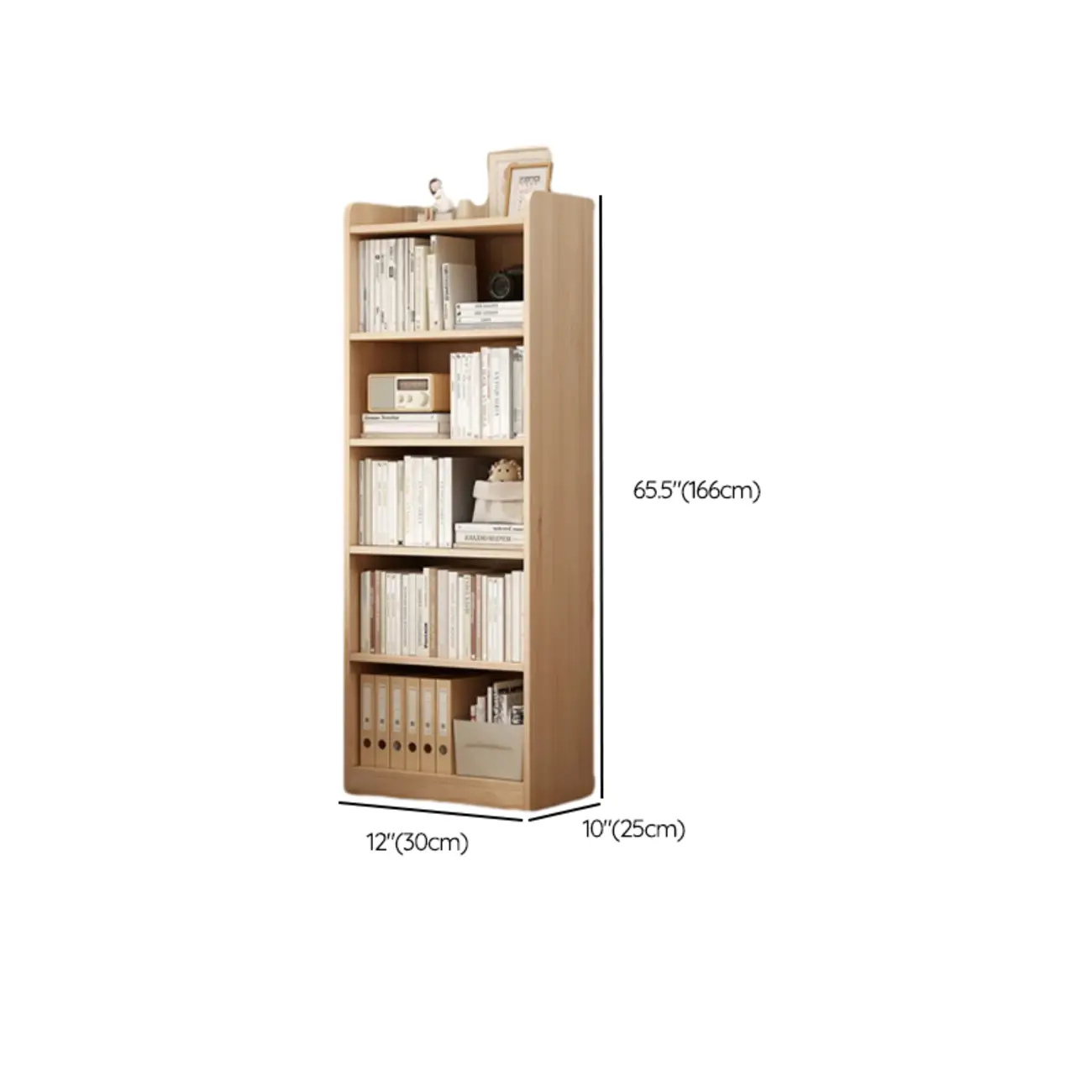 Natural Pine Vertical 6-Tier Barrister Closed Back Bookcase Image - 25 | homeyfad