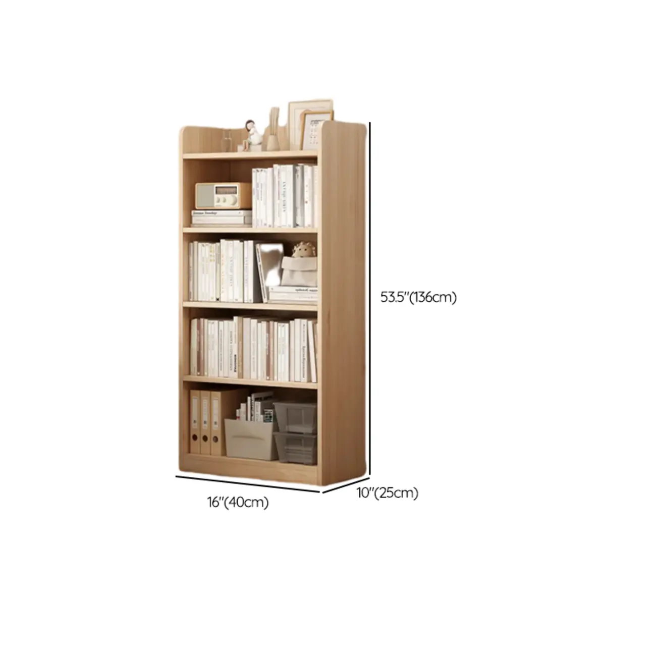 Natural Pine Vertical 6-Tier Barrister Closed Back Bookcase Image - 26 | homeyfad
