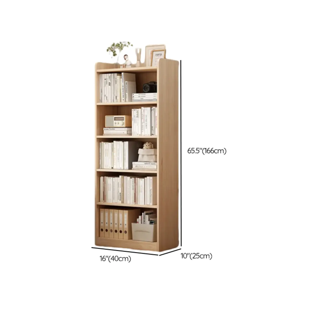 Natural Pine Vertical 6-Tier Barrister Closed Back Bookcase Image - 27 | homeyfad