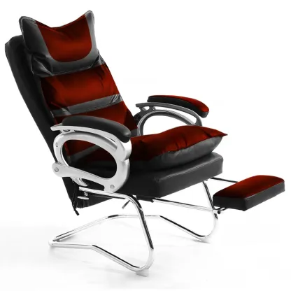 Elegant Brown Leather Reclining Executive Office Chair Image - 8