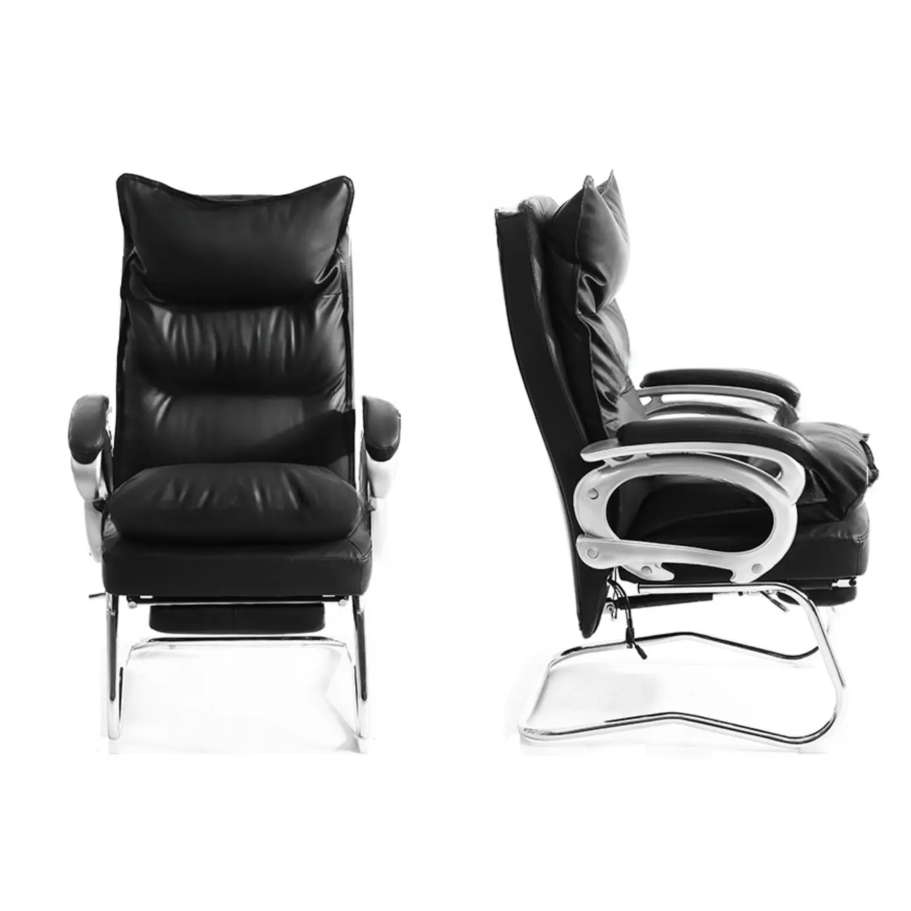 Elegant Brown Leather Reclining Executive Office Chair Image - 16 | homeyfad