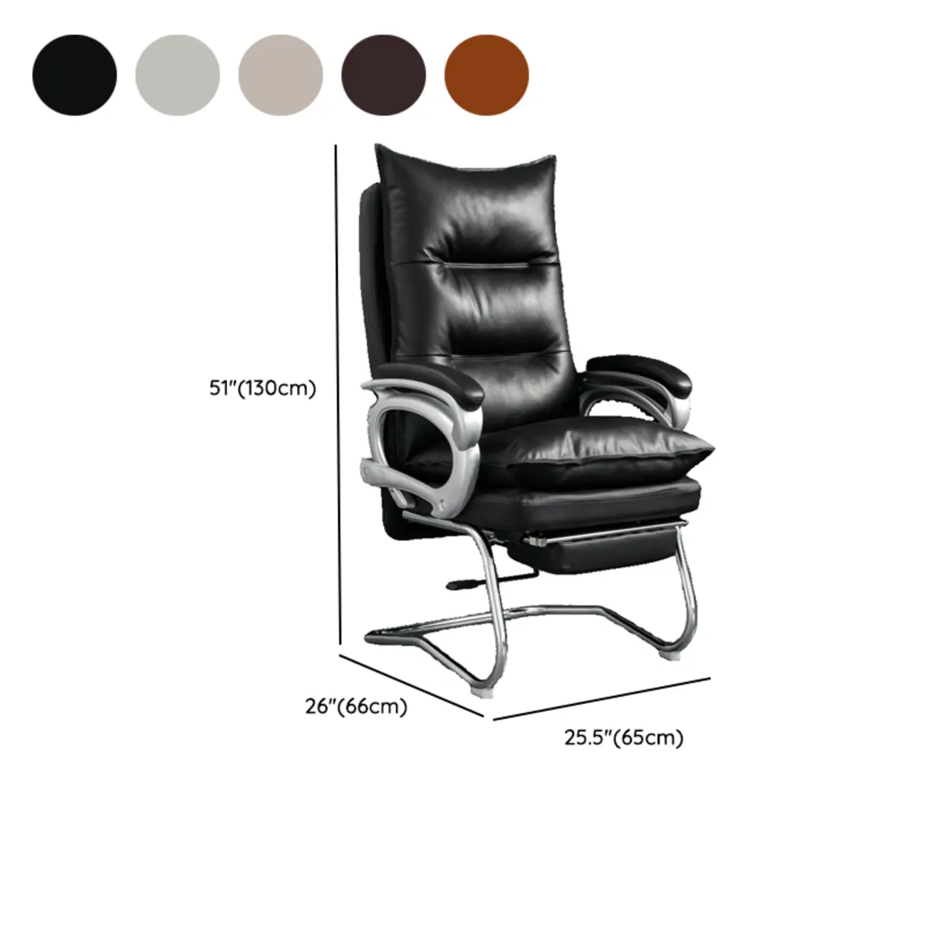 Elegant Brown Leather Reclining Executive Office Chair #size | homeyfad