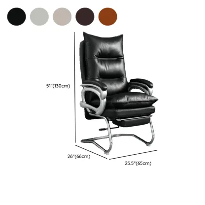 Elegant Brown Leather Reclining Executive Office Chair #size